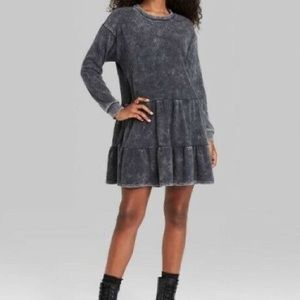 Wild Fable Women's Mineral Wash Long Sleeve Sweatshirt Dress